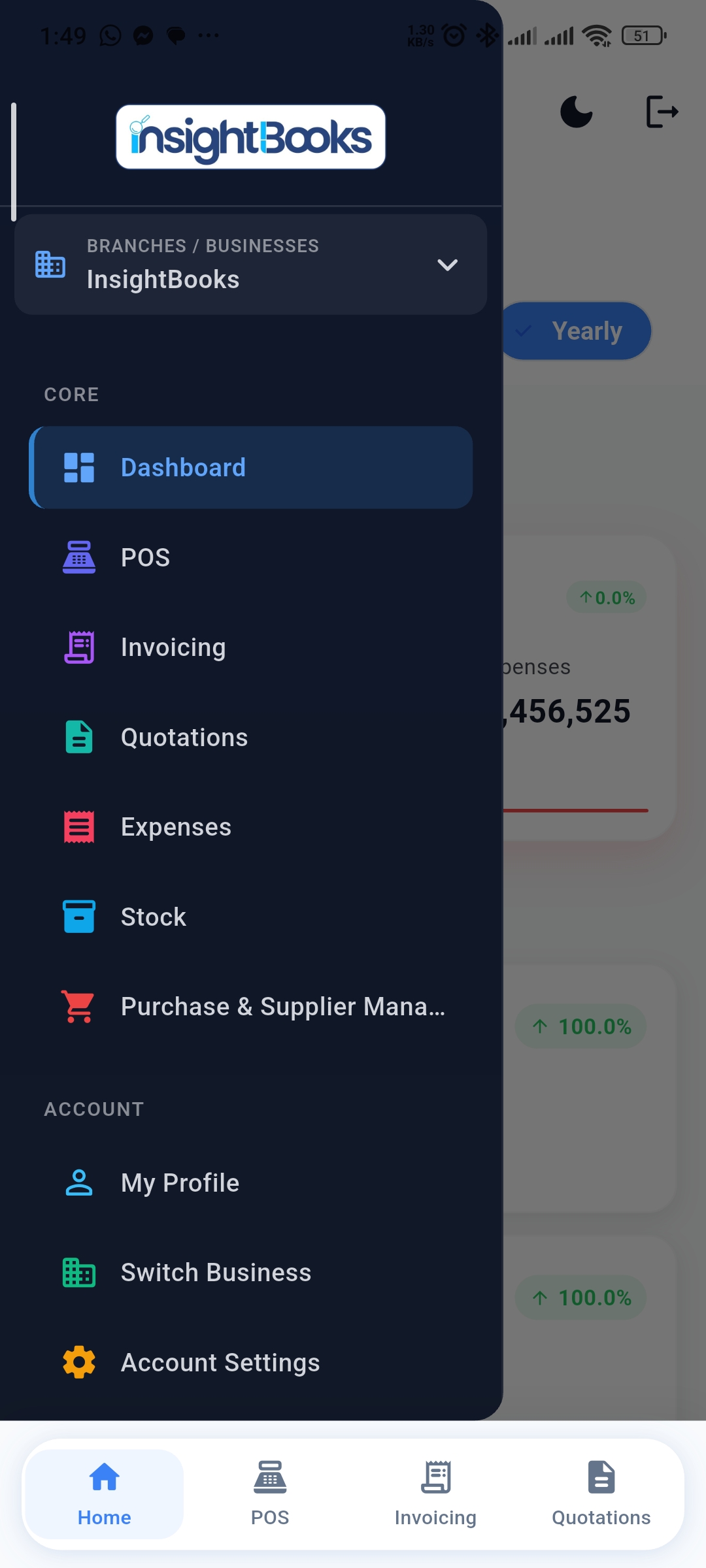 Navigation - Stock and Purchase & Supplier Management